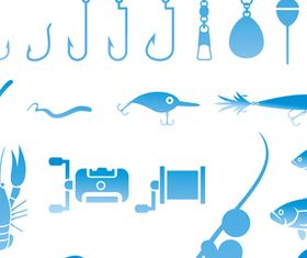 Fishing tool Icons 1 vector