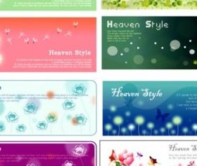 Bright plants banner background vector graphic