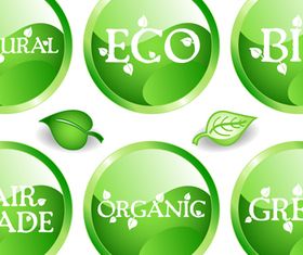 Green Ecology Labels 1 vector
