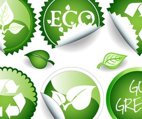 Green Ecology Labels 2 vectors