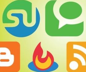 Social Communication Icons vector graphics