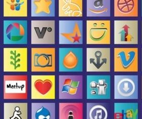 Social Web Logos set vector