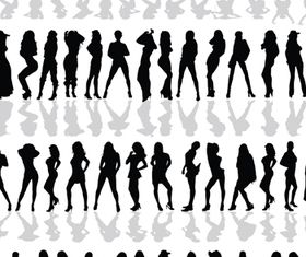 People silhouette 2 vectors