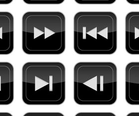 MediPlayer Buttons icons 1 vector graphic