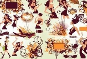 Women and elements creative vector