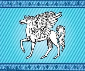 Vintage Pegasus elements vector