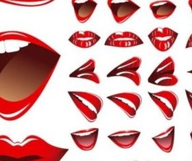 Red lips and teeth vector graphics