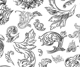 Black Floral adornment 1 vector