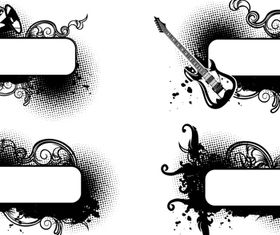 Grunge black Labels 1 vector