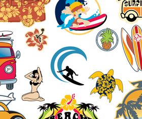 Colored Travel Icons 1 vector