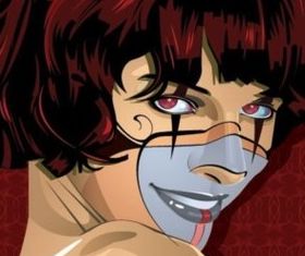 Faces women vector graphics