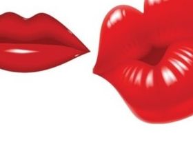 Vivid red lips design vector