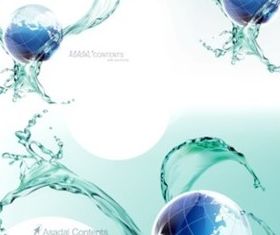 Dynamic water and blue earth background vector