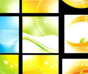 Fresh colorful fantasy card background vectors material