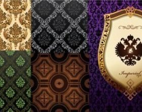 Bright background with classical pattern vectors