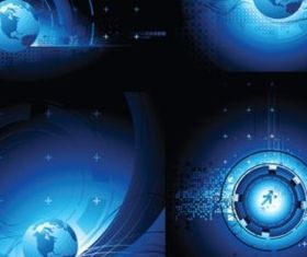 Blue planet design elements background vector