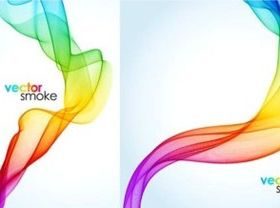 Colorful smoke in background vectors material