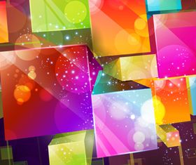 3D Cube background vector