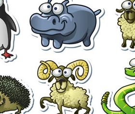 Different funny cartoon animals 2 vector