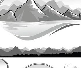 Hand drawn Mountain Landscapes 2 vector graphics