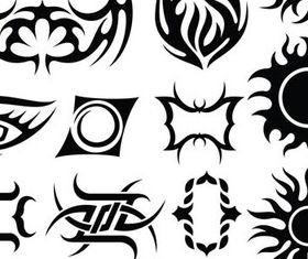 Tribal Tattoo design elements 2 vector