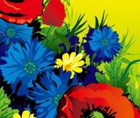 Bright flowers background vector