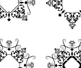 Black Swirl Ornament Frames 2 set vector