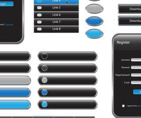 Black and Blue Button login box 2 vector graphic