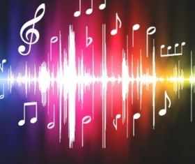 Colorful music design elements background vector