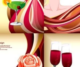 beauty wine and dynamic lines background design vector