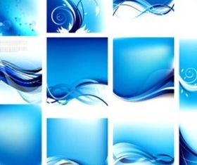 Different crystal blue dynamic lines background set vector