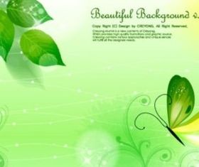 Bright dream leaves butterfly background Illustration vector