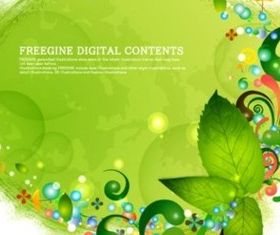 Fresh fantasy green design background Illustration vector