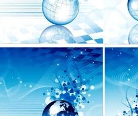 Blue crystal globe business card background vectors graphic
