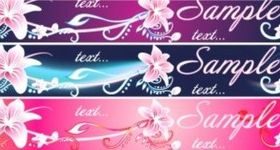 Bright lily flower banner background vector design