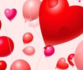 Heart-shaped balloons vectors material