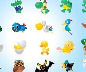 Animal Character Illustrations vector set