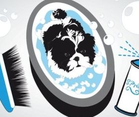 Small Dog Bath vector