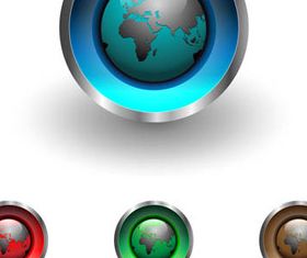 Shiny Globe Buttons 2 vector
