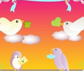 Birds Love vectors