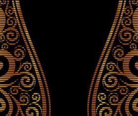 Golden Floral with background vector