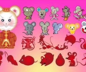Mice Cartoons set vector