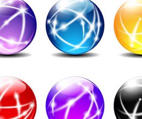 Colorful Glass Spheres 2 shiny vector