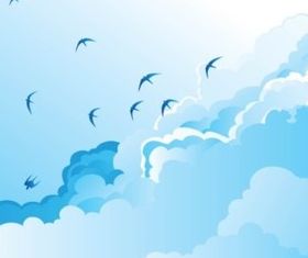 Birds in Sky vectors material
