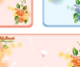 Sweet rose pattern stationery background vector