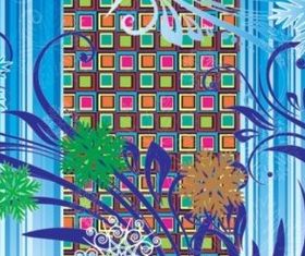 Colorful winter design elements background vector