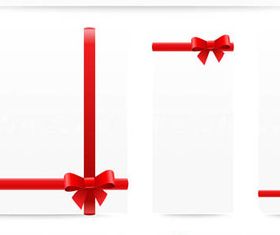 Red Ribbons with bow 1 vectors graphics
