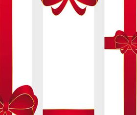 Red Ribbons with bow 2 shiny vector