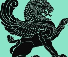 Ancient Lion Shield set vector