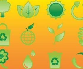 Glossy Nature Icons vector set